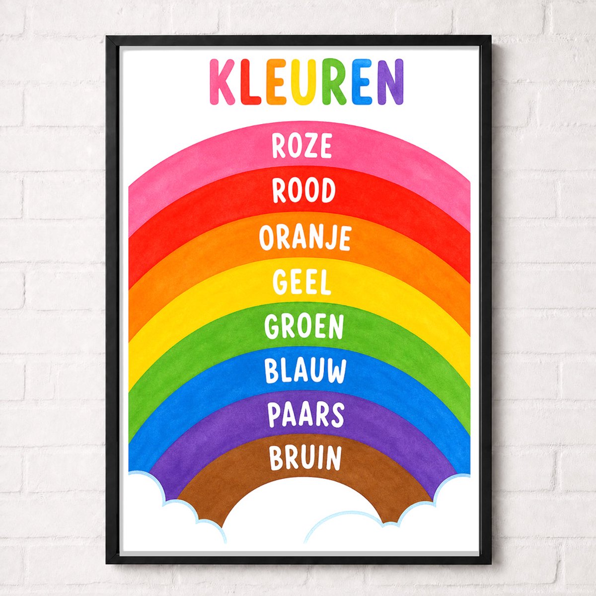 Kleuren Educatieve Poster voor Kinderen - Leren - groep 1 t/m 3 (4-7 jaar) - A1+ 61 x 91,5 cm