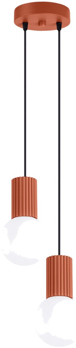 Sollux Lighting Hanglamp Halo - G9 - rode oker - aluminium/glas - 15x15x120cm