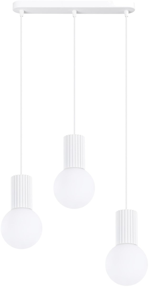 Sollux Lighting Hanglamp Halo - G9 - wit - aluminium/glas - 40x6x120cm