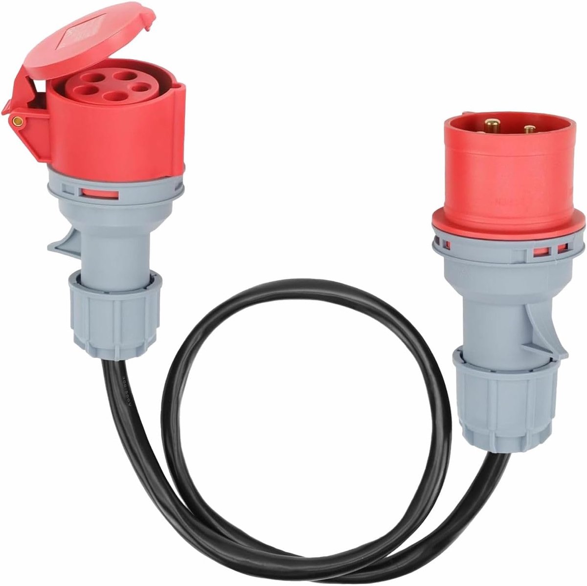 CEE-adapter, 16 A stekker op 32 A, 3 fasen, 5-polig, IP44 water- en stofdicht, draagbaar, geschikt voor industrieel en - ShopVlot
