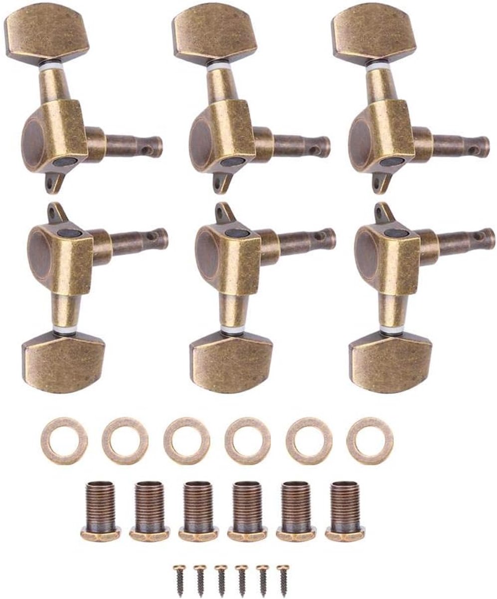 Guitar Tuning Pegs, 3L3R Copper Alloy Guitar Machine Heads Tuning Pegs Locking Tuners - ShopVlot
