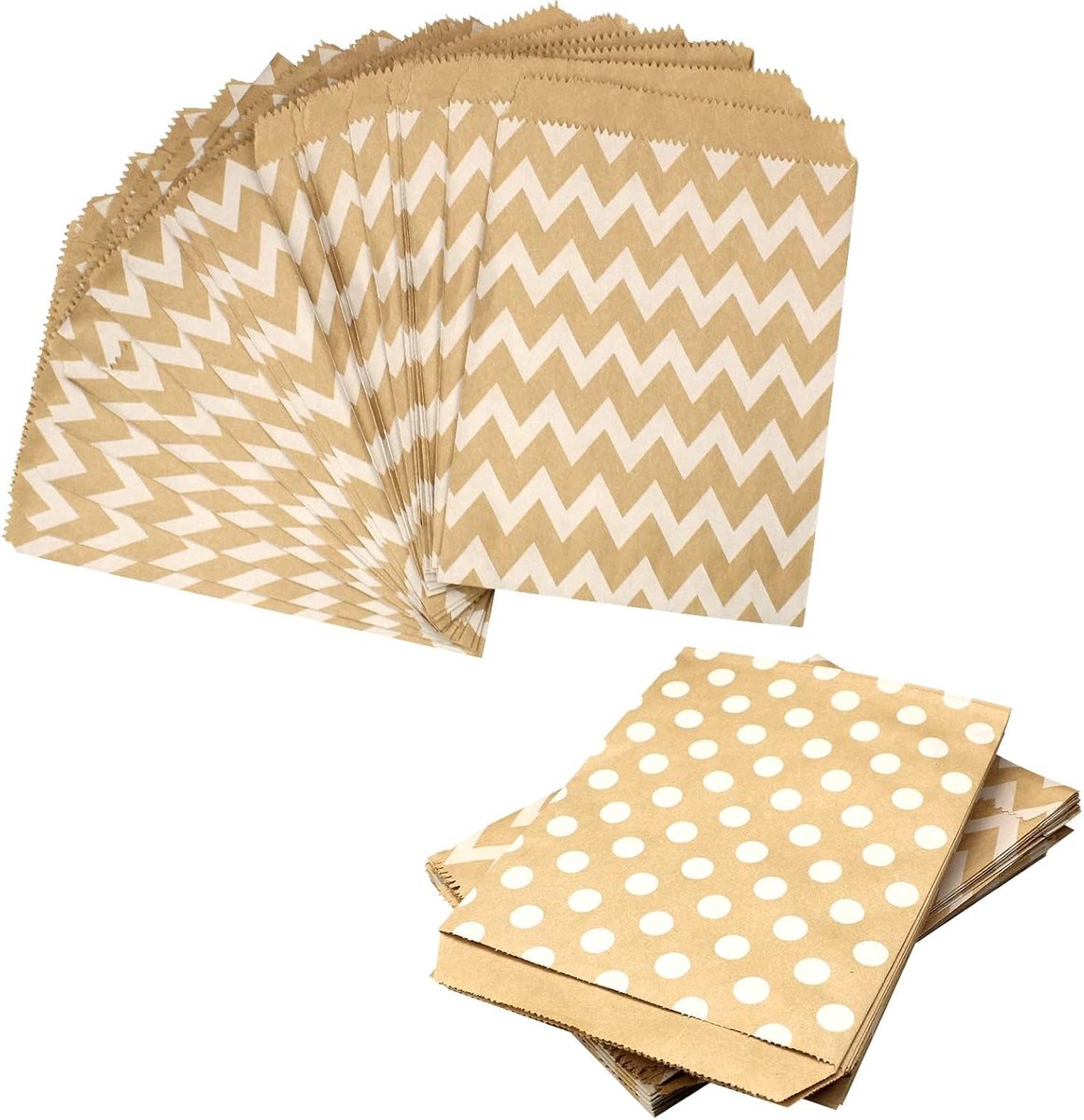 50 snoepzakjes, kleine papieren zakjes, kraftpapieren snoepzakjes voor Pasen, bruiloftsaccessoires, kinderfeestjes - ShopVlot