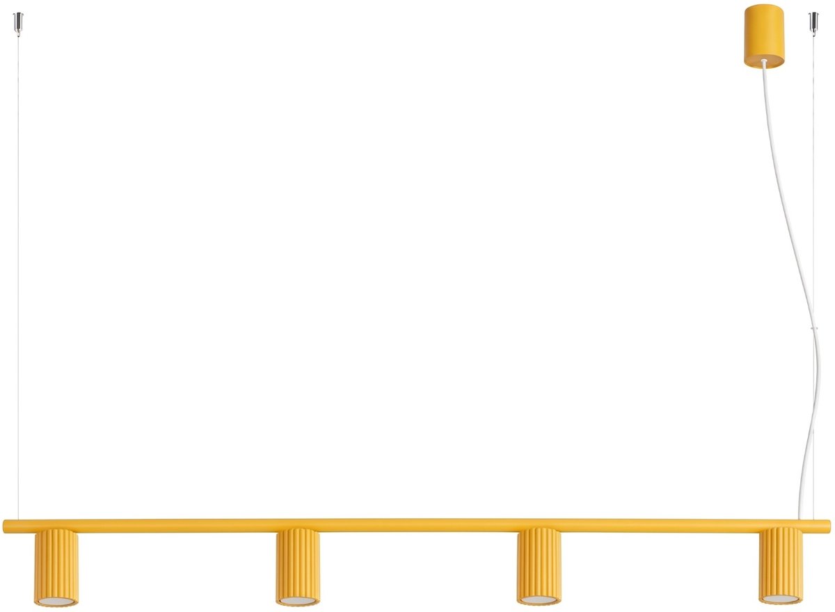 Sollux Lighting Kroonluchter Karbon - GU10 - geel - aluminium - 122x6.5x212cm