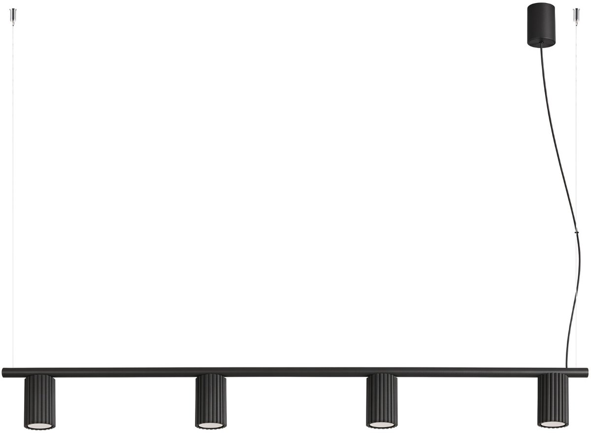Sollux Lighting Kroonluchter KARBON - GU10 - zwart - aluminium - 122x6.5x212cm