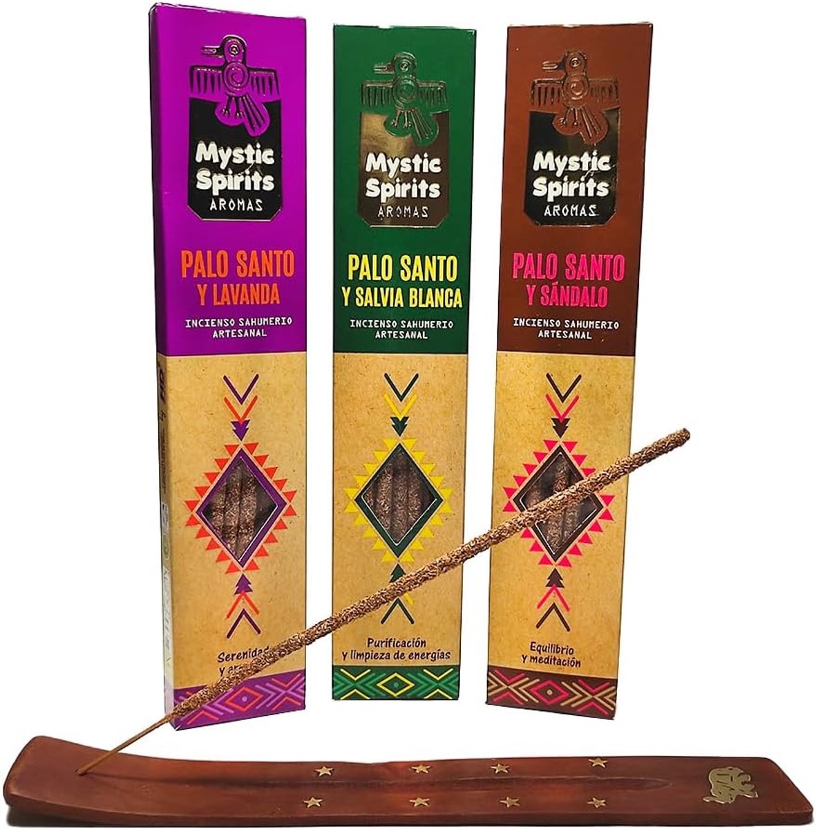 Wierookstokjes - Pack van 3 Mystic Spirit - Sandalo, Salie en Lavendel - Creëer een ontspannen sfeer - ShopVlot