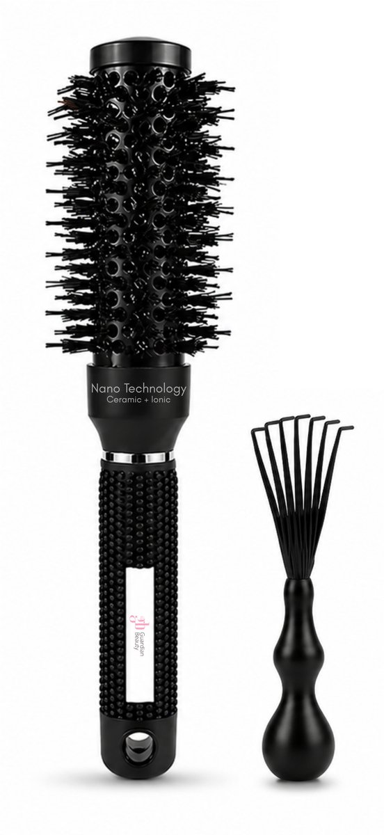 Guardian Beauty Föhnborstel - 32 mm - Rond - Keramisch en Ionisch - Zwart - Met Haarborstelreiniger