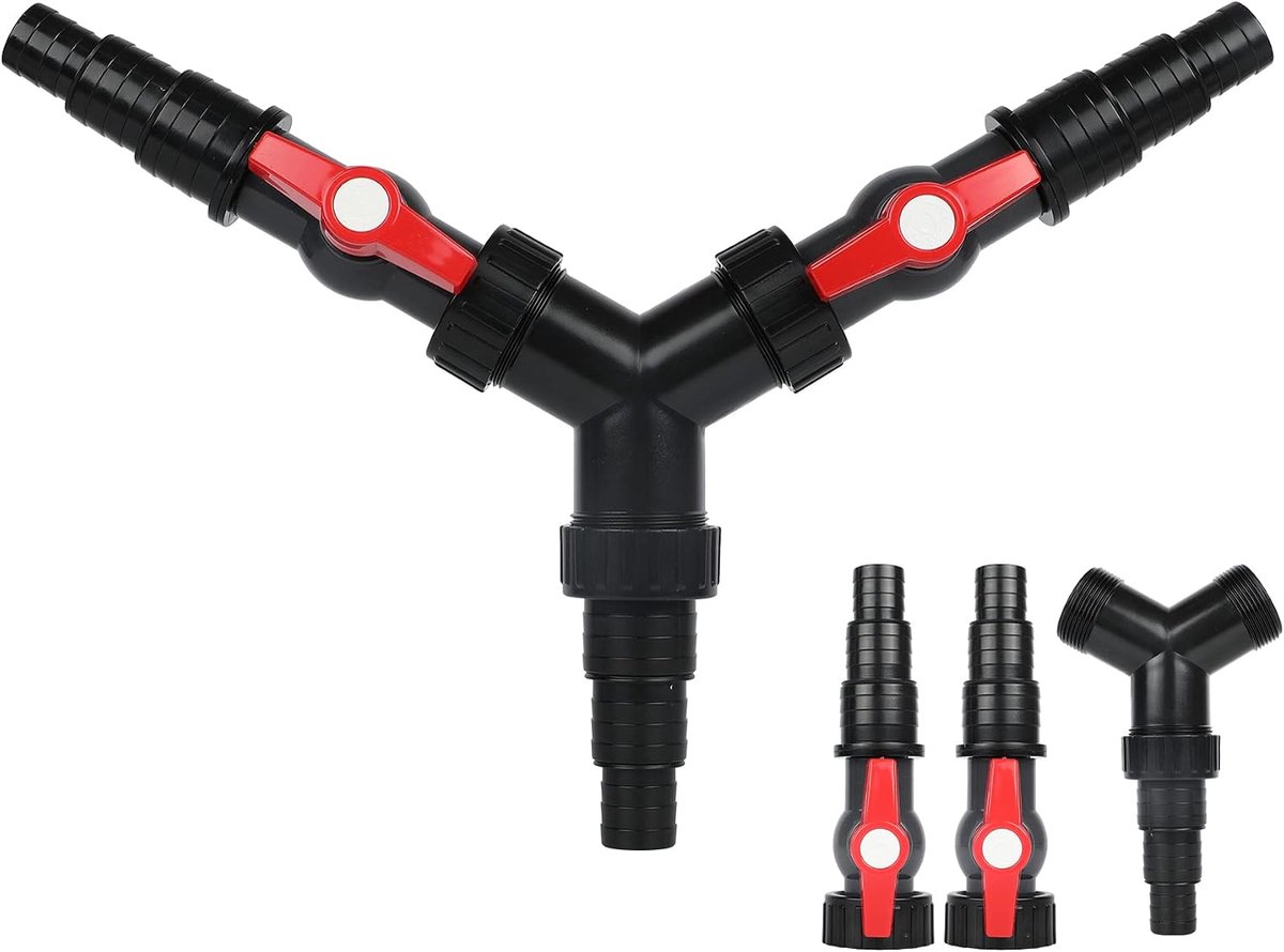 3-way valve Y-distributor water distributor with 2 valves 25/32/38 mm (1"/1 1/4"/1 1/2") for pond pumps and water - ShopVlot