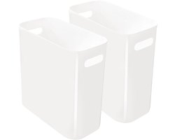 Youngever 2 Stuks 10 L Slanke Vuilnisbak, Herbruikbare Plastic Met Handgrepen Voor Thuiskantoor, Woonkamer - ShopVlot