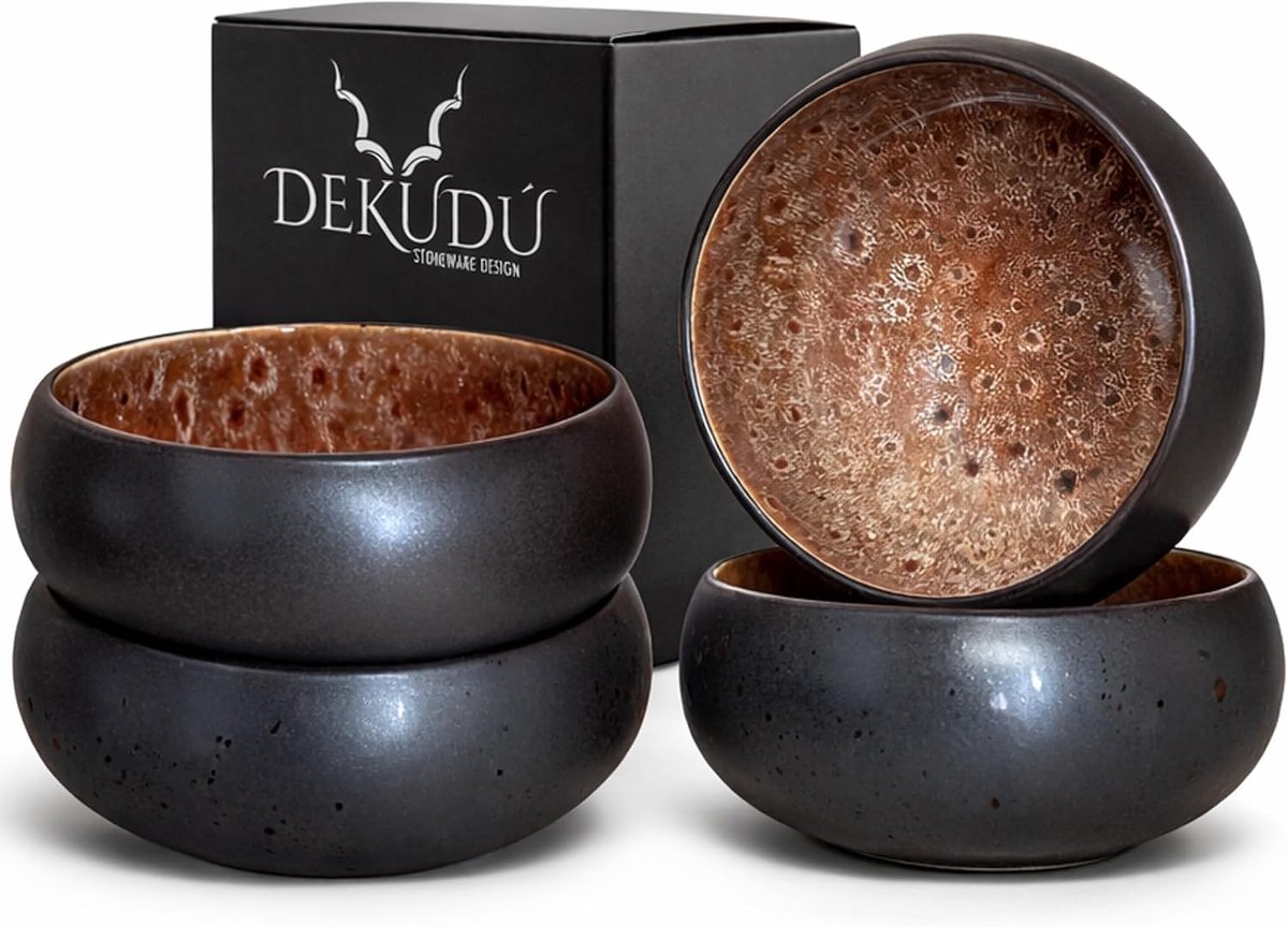 Saladeschalen set 6 stuks - Handgemaakt steengoed - Vaatwasser- en magnetronbestendig - Ideaal voor dagelijks gebruik - ShopVlot