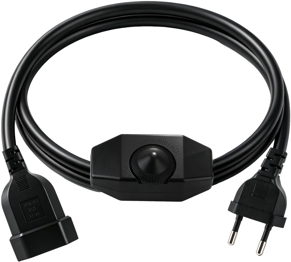 Led-dimmer, 220-240 V, 2 m, variabele schakelaar, draaibaar, stil, verstelbaar, met schakelaar - ShopVlot