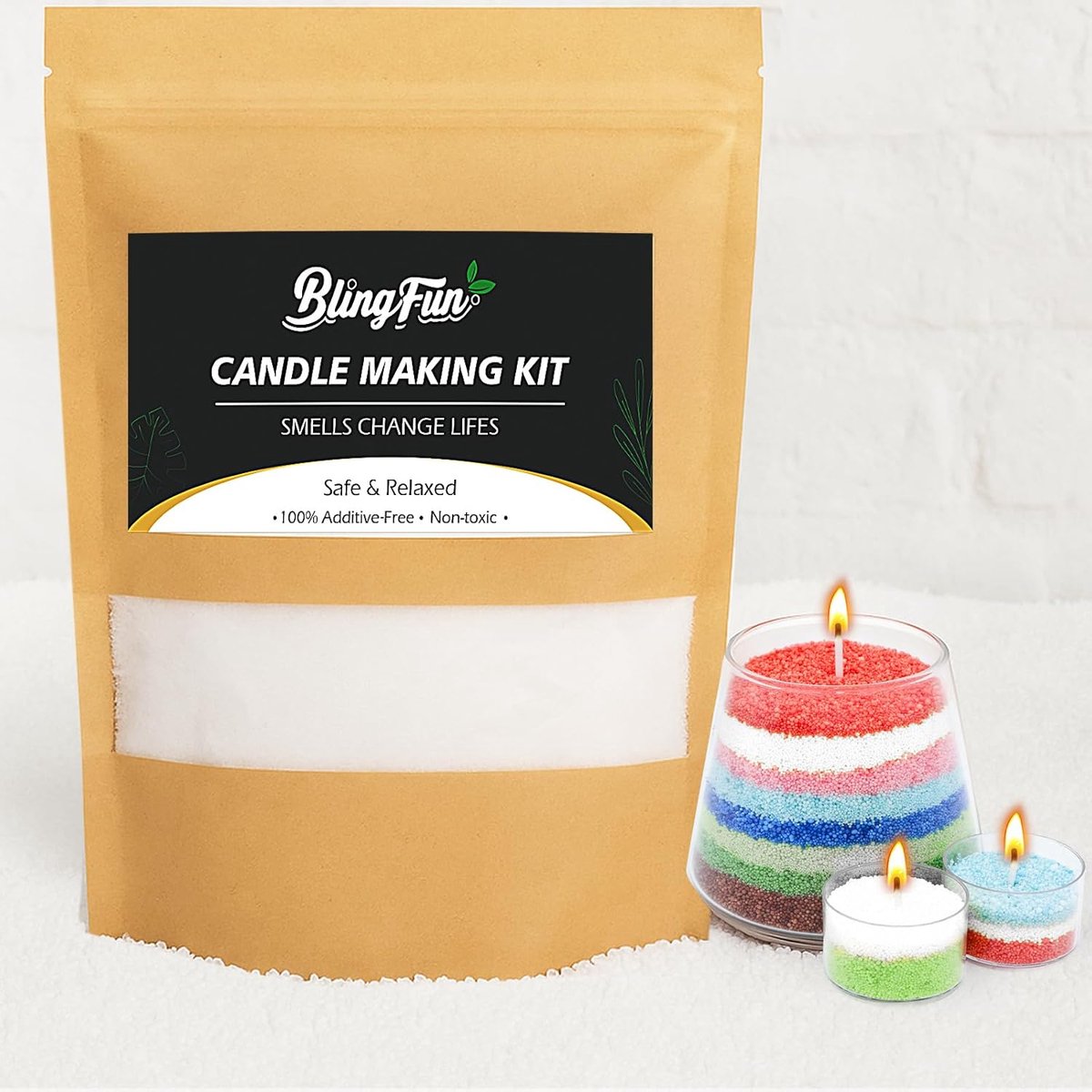Snow Pearl Candles Sand Refillable Sand Wax DIY Candle Beads and Wicks, for Home Decor, Parties, Events - ShopVlot