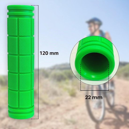 Ergonomische fietsgrepen van rubber - antislip - voor mountainbike en stadsfiets - 120 mm - Zwart — afbeelding 2