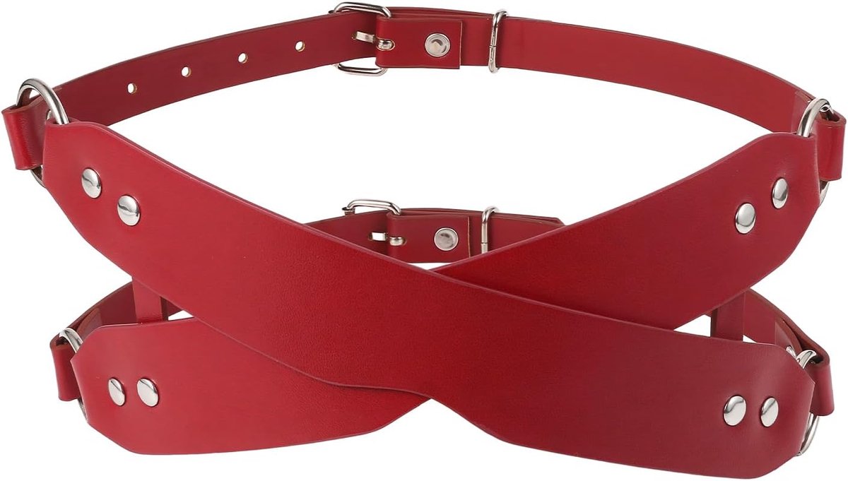 Oogmasker vrouwen - rood leer - gothic design - ideaal voor kostuumfeest - ShopVlot