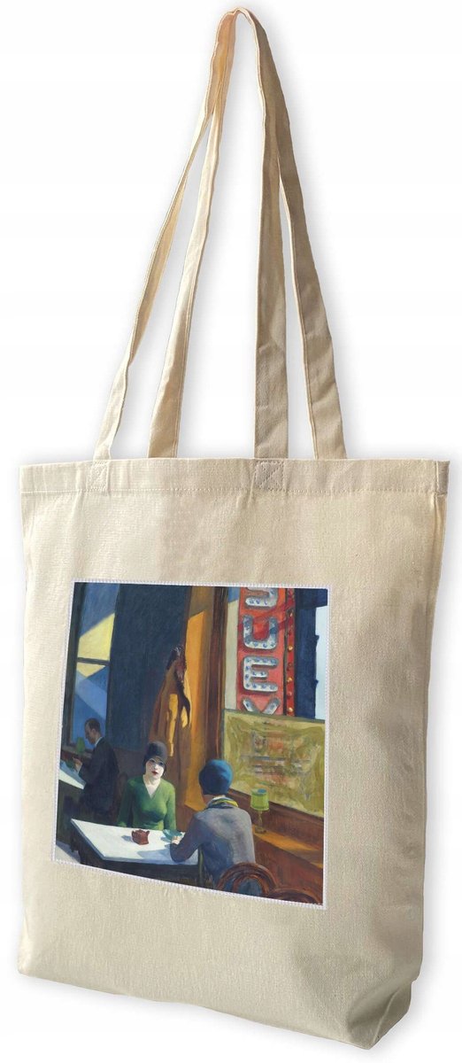 Merkloze Shopper Tas met Grote Opdruk - Canvas, 38x41cm