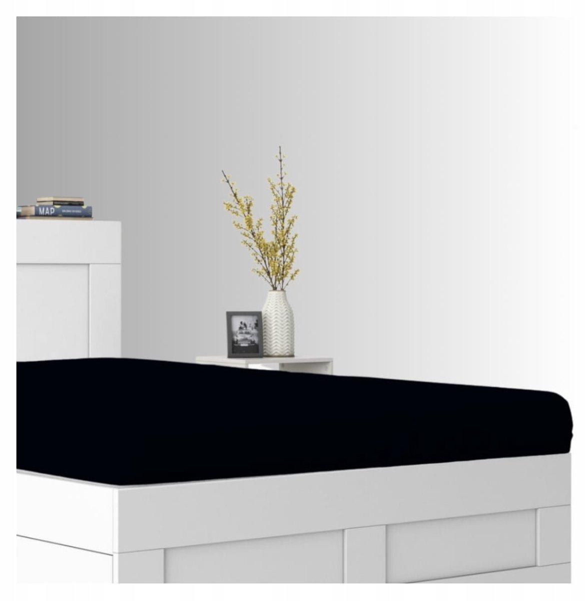 Fijne Frotte Hoeslaken 180x200cm Zwart - Nederlands Product