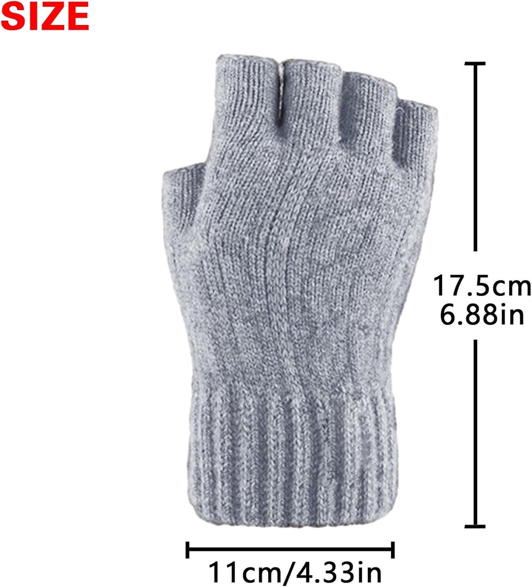 Winterhandschoenen half vinger - alpacawol - warm en comfortabel - ideaal voor buitenactiviteiten - ShopVlot