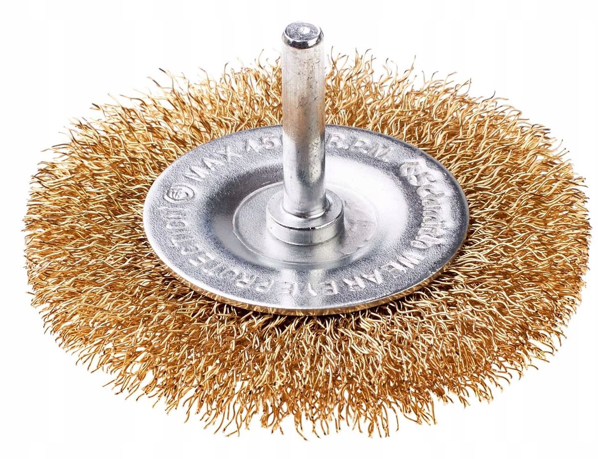 Schijfborstel met schacht 6mm, 80mm staaldraad, voor metaal en roestverwijdering