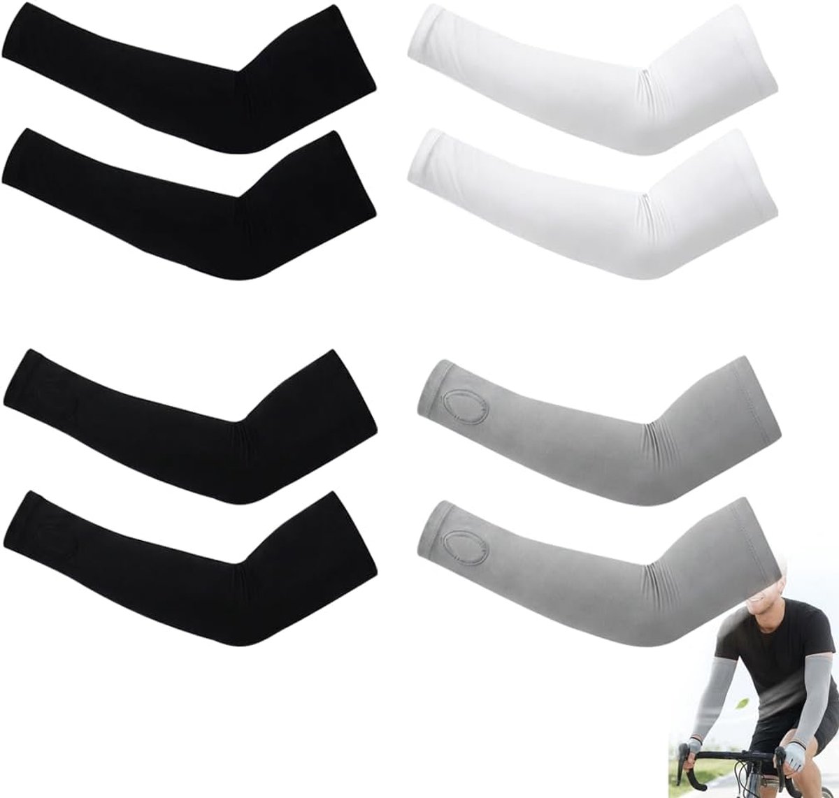 Armmouwen met uv-bescherming - ademend - compressiemanchetten - ideaal voor sporters - ShopVlot
