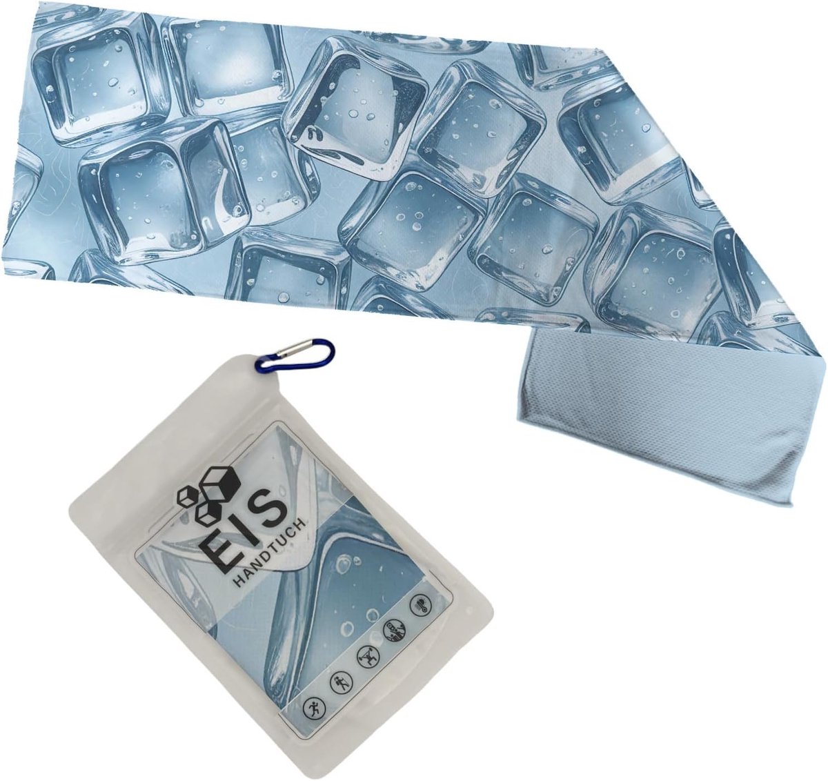 IJshanddoek voor snelle afkoeling - ijsblauw design - koeldoek voor training - ideaal voor fitness en outdoor - ShopVlot