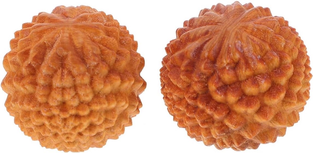 Cedar Wood Hand Massage Balls Durian-shaped massage rollers for muscle relaxation and hand massage Ideal for - ShopVlot