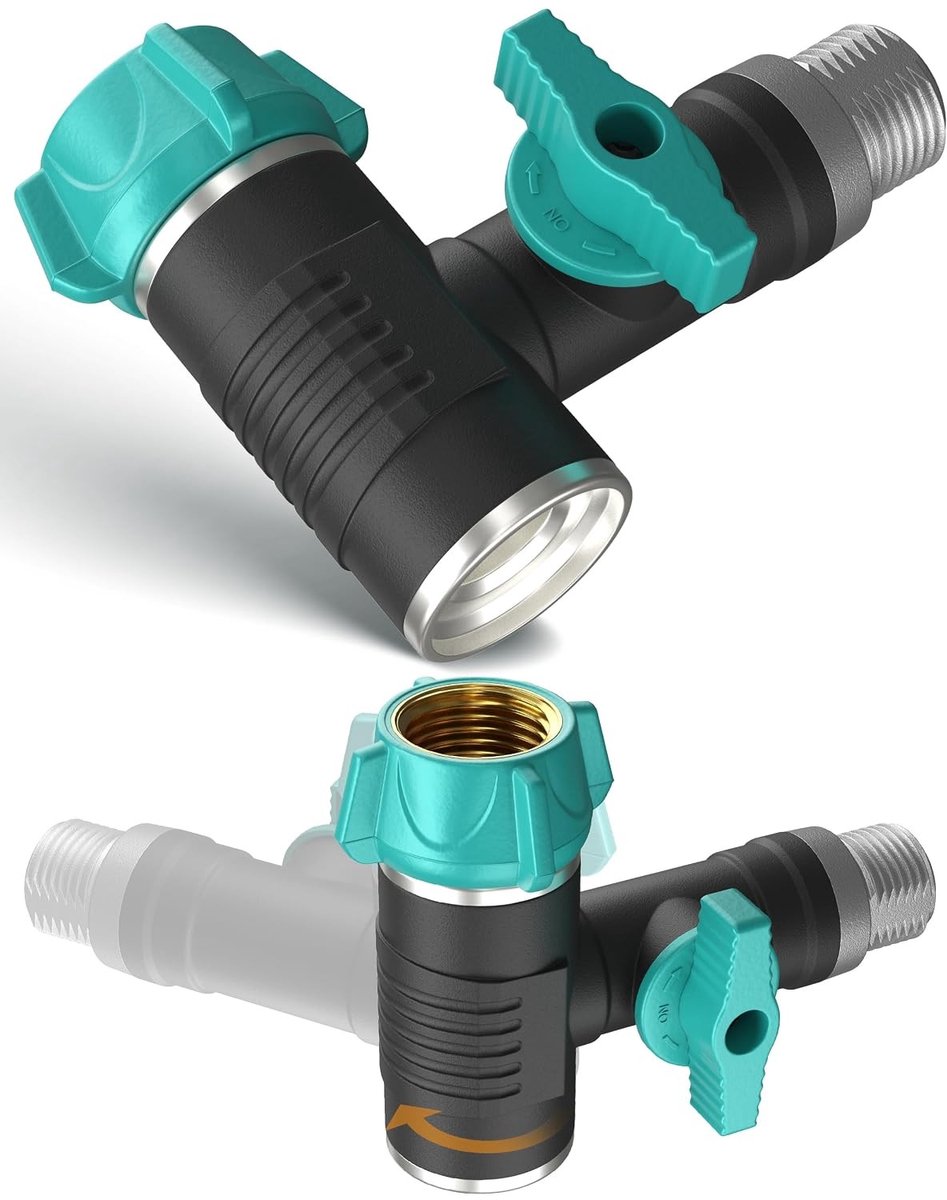 Kraan opzetstuk tuinslang - Zilver - 1 uitgang - Zinklegering met kunststofcoating - Voor buitenkraan en tuinbewatering