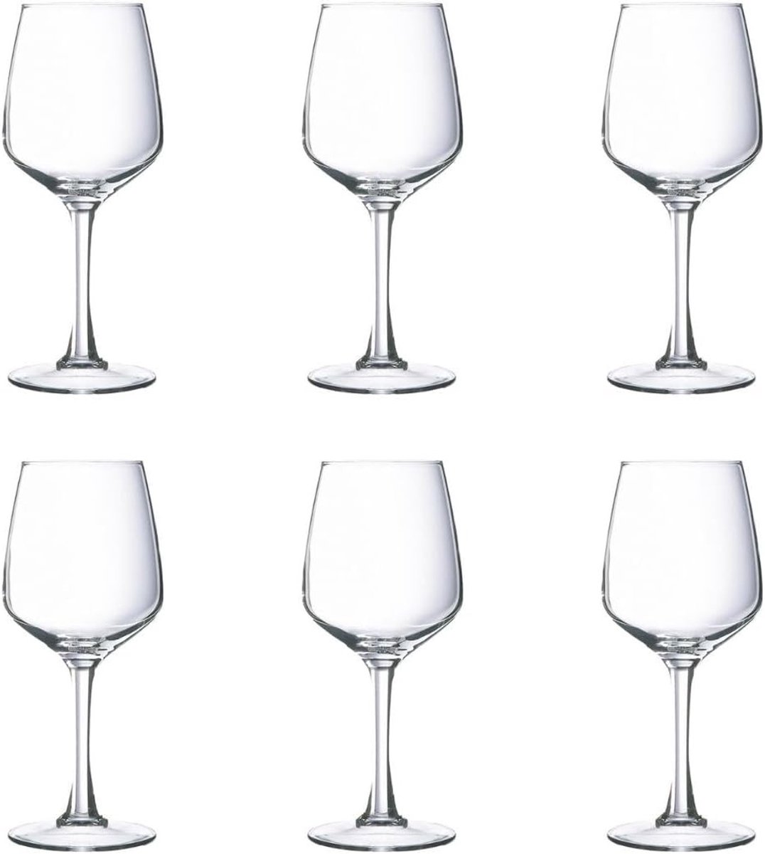 Limonadeglazen stapelbaar - Transparant - 310 ml - Glas - Universele drinkglazen set van 6