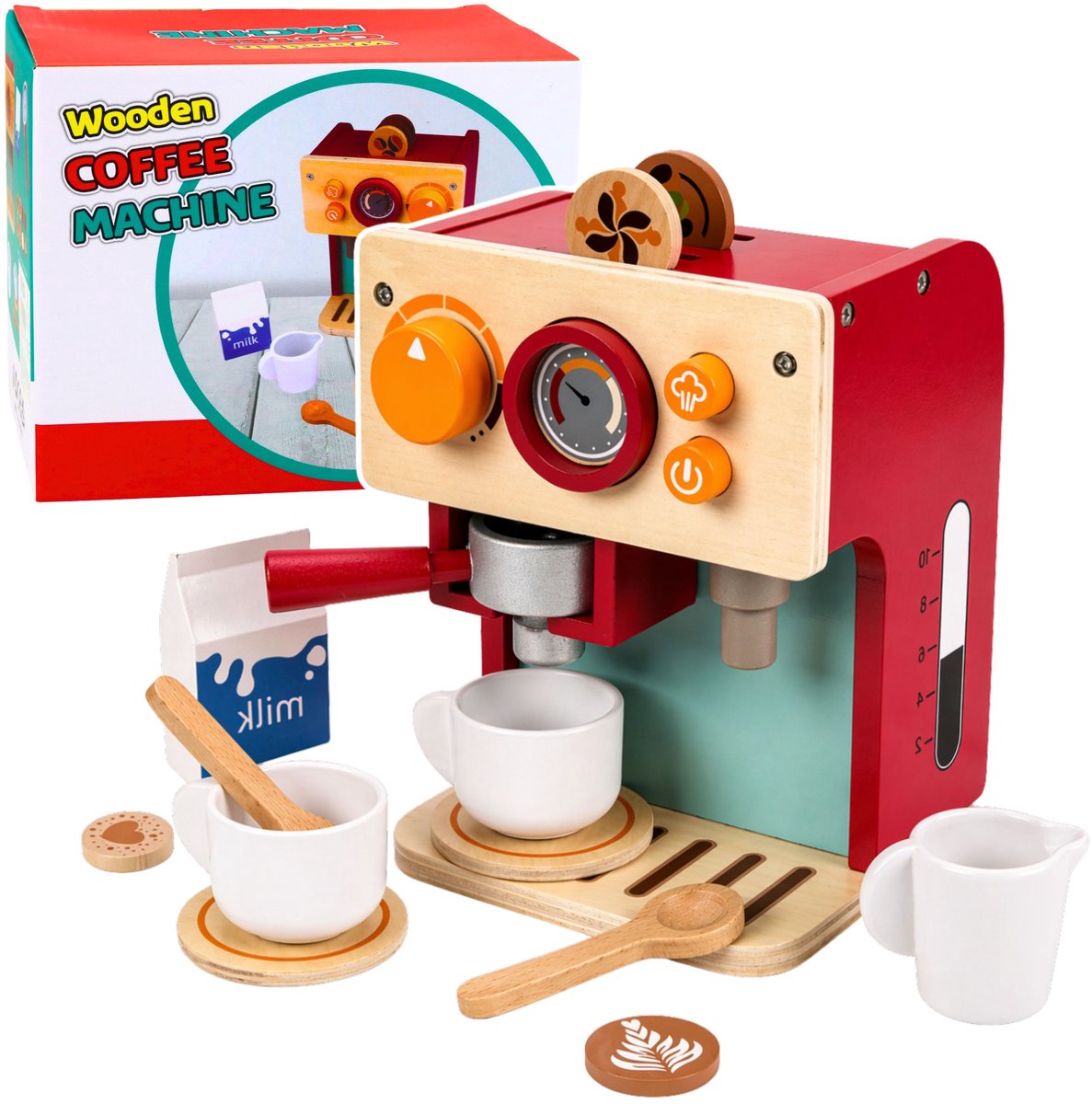 Houten Koffiezetapparaat Set Kleine Barista Kopjes Accessoires