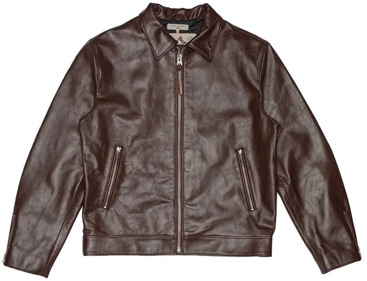 Nudie Jeans Eddy Rider Leren Jas Zwart L Man