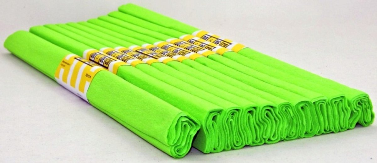 Lichtgroene Crêpe Papier Rol 50x200cm - 10 Vellen voor Knutselen