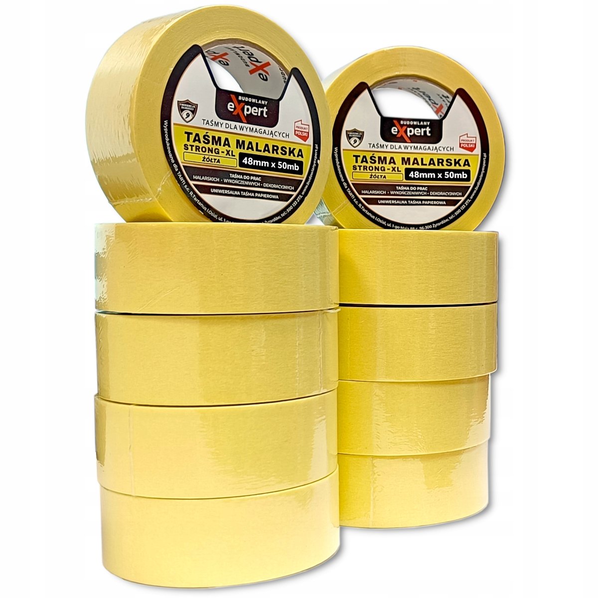 Sterk Gele Schilder-/Afplaktape 48mm x 50m - 10 Stuks