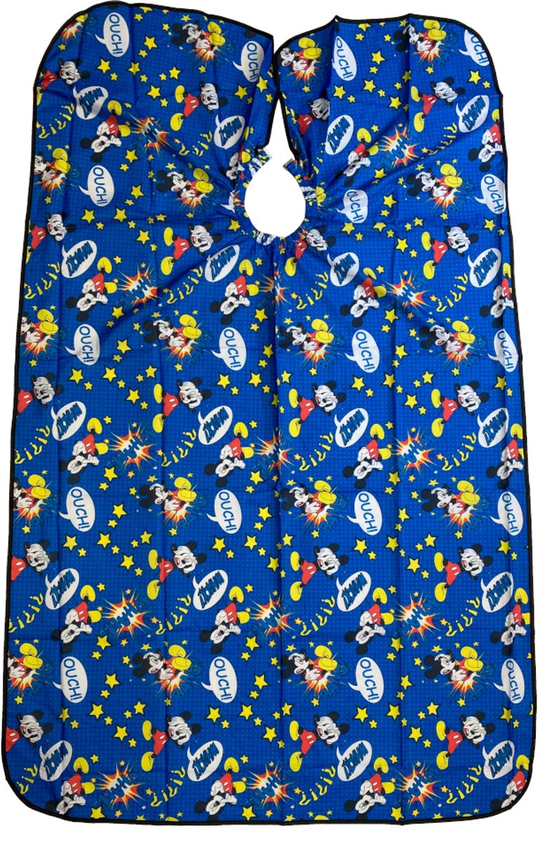 Kinder Kapperscape Blauw met Sprookjesprint - Waterdicht & Verstelbaar