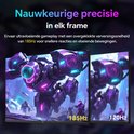 Monitor met een robot geanimeerde afbeelding op 185Hz, vergeleken met 120Hz.