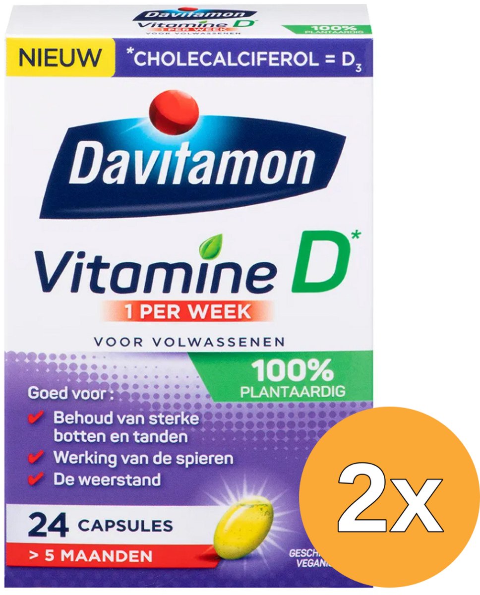 2x Davitamon Vitamine D3 Vegan (24 capsules)