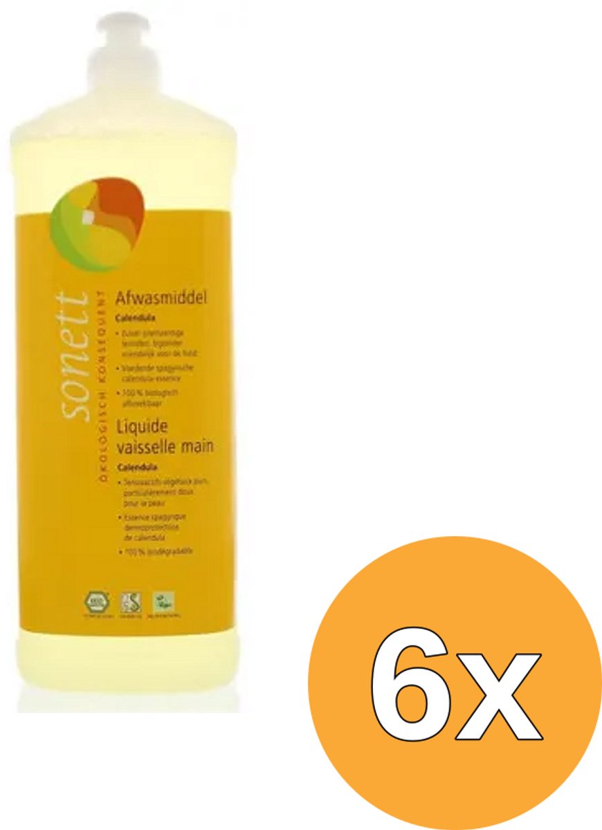 6x Sonett Afwasmiddel calendula (1000 ml)