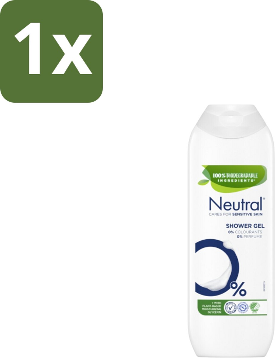 1 x Neutral - Douchegel - Gevoelige huid - Parfumvrij - 250 ml - Gevoelige Huid - Parfumvrije Douchegel - 0% Parfum - 0% Kleurstof - Milde Douchegel