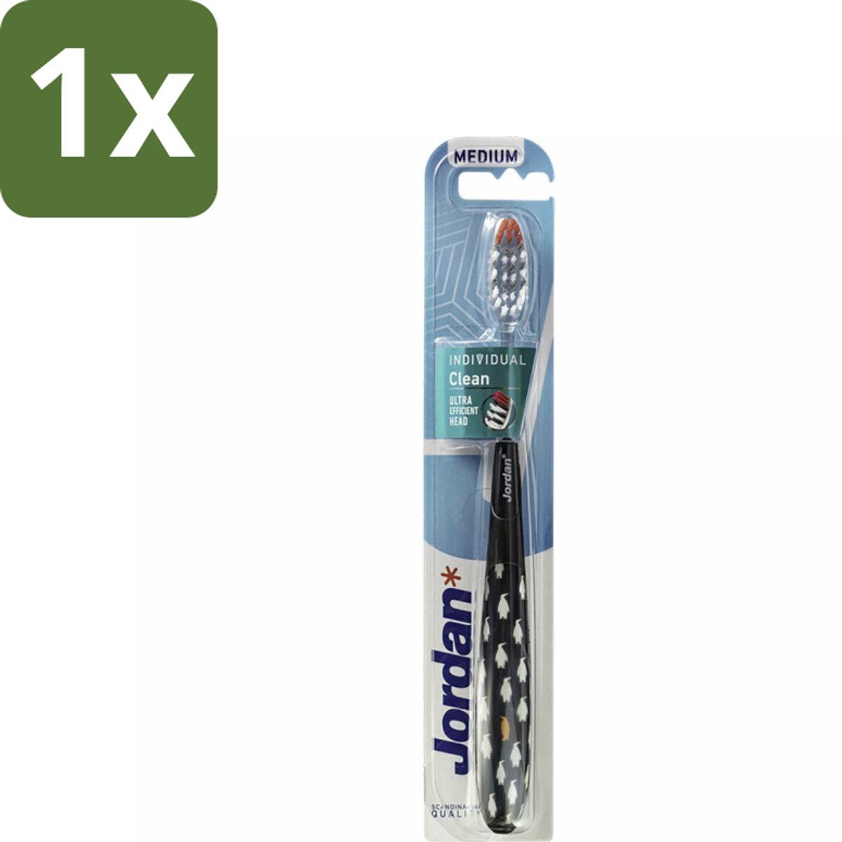 1 x Jordan - Tandenborstel - Individual Clean - Medium - Tandenborstel - Mondverzorging - Tandenborstel Medium - Tandenborstel Voor Gezond Gebit - Ergonomische Tandenborstel
