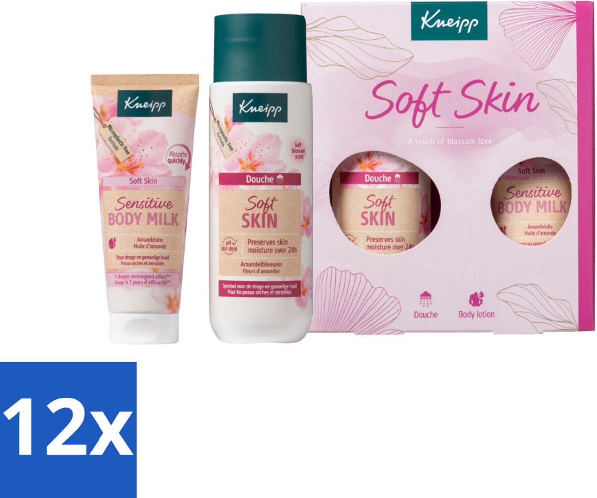 12 x Kneipp - Soft Skin Moments Geschenkset - Douchegel - Huidverzorging - Gevoelige Huid - Amandelbloesem - Amandelolie - Sheaboter