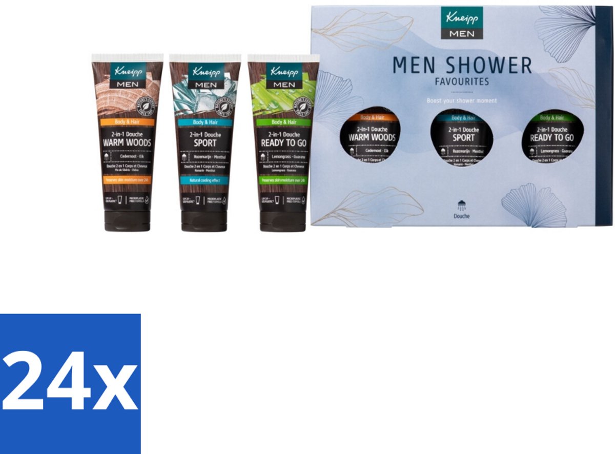 24 x Kneipp - Men Shower Favourites Geschenkset - Douchegel - Mannen - Verzorging - Cadeau - Natuurlijke Ingrediënten