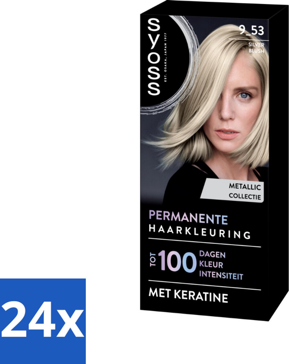24 x SYOSS - Coloration 9-53 Silver Blush - Haarverf - Grijsdekking - Vermindert Haarbreuk - Permanente Haarkleuring - Haarkleur - SYOSS - Grijsdekking - Keratine