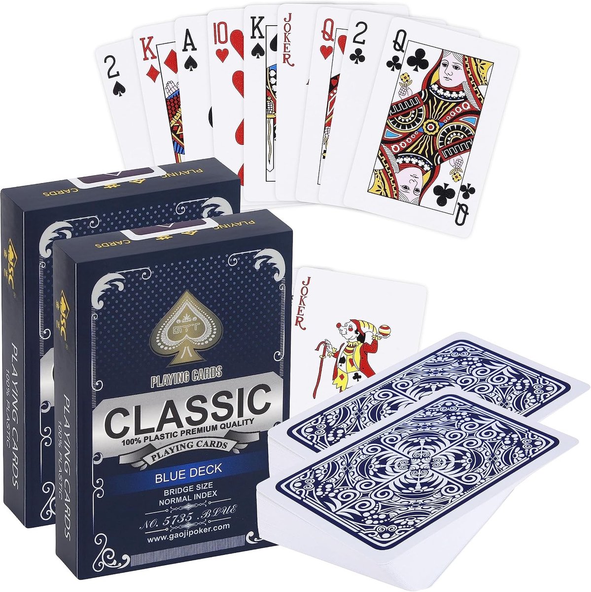 Plastic Speelkaarten - Blauw - Standaardformaat - 100% Waterbestendig Kunststof - Voor Poker en Bridge