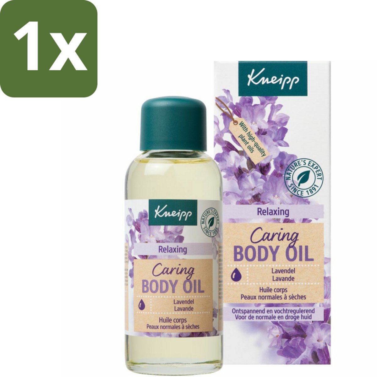 1 x Kneipp - Huidolie - Relaxing - Lavendel - Trekt snel in - 100 ml - Huidolie - Ontspanning - Lavendel - Natuurlijke Oliën - Vitamine A En E