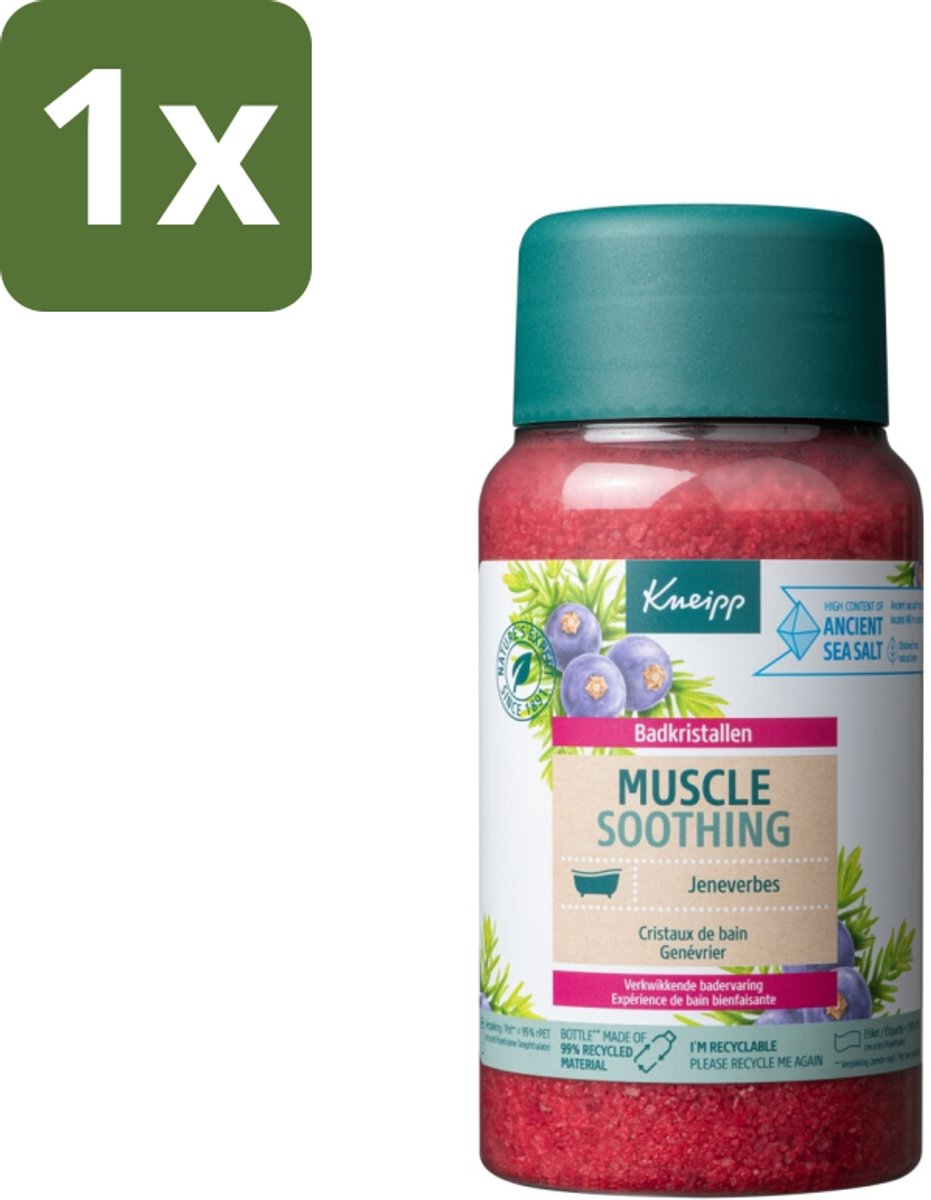 1 x Kneipp - Badzout - Muscle Soothing - Jeneverbes - Weldaad voor spieren - 600 g - Badzout - Spierverzorging - Spierpijn - Ontspanning - Badkristallen