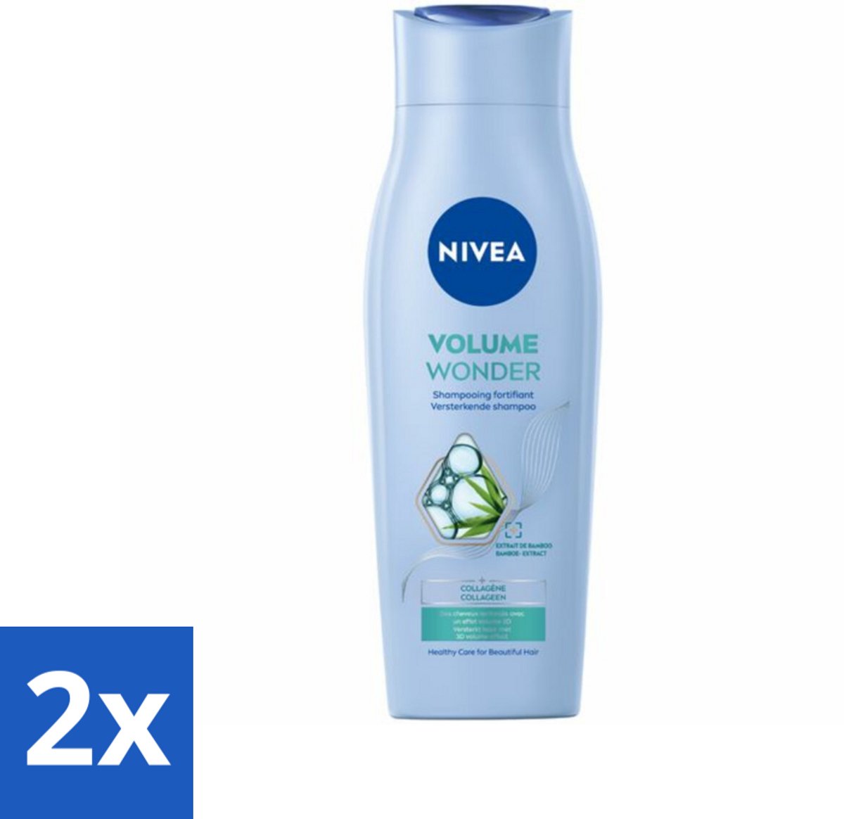 2 x NIVEA - Shampoo - Volumeverzorging - Versterkend - Gezonde Zorg - 250 ml - Volume Shampoo - Haarversterkend Shampoo - Dun Haar - Haar Zonder Volume - NIVEA Shampoo