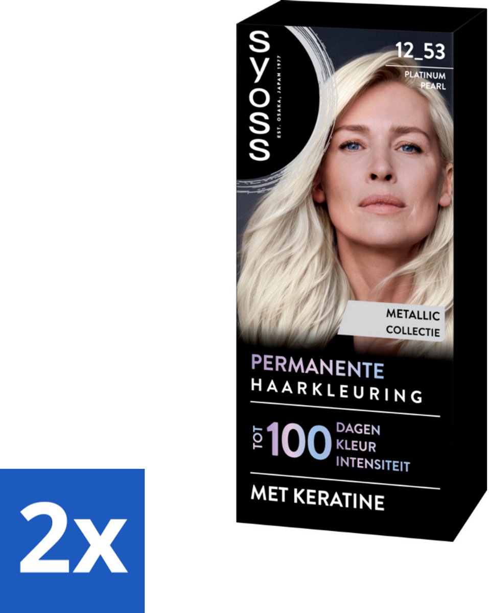 2 x SYOSS - Coloration 12-53 Platinum Pearl - Haarverf - Grijsdekking - Vermindert Haarbreuk - Permanente Haarkleur - Haarkleur Grijsdekking - Haarkleur SYOSS - Professionele Haarkleur - Haarkleur 100 Dagen