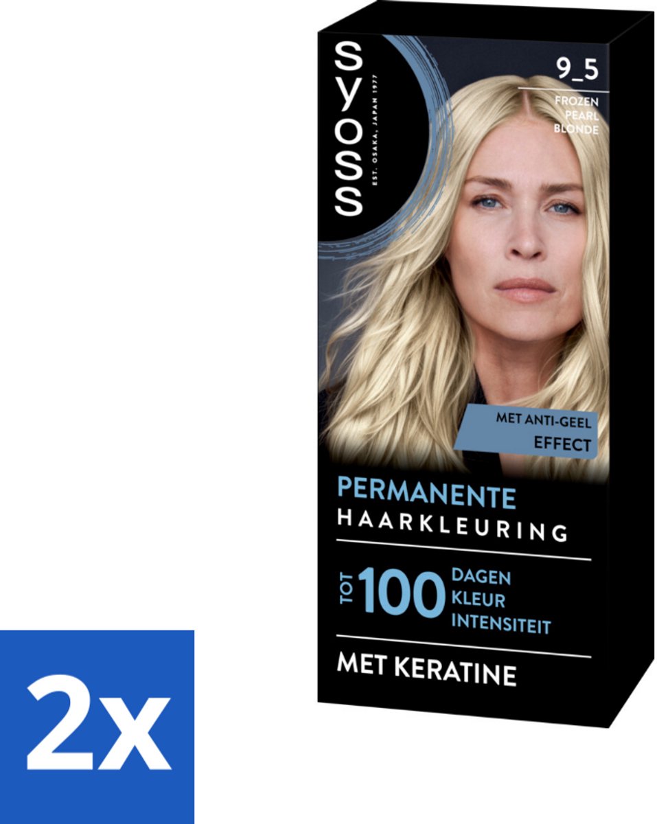 2 x SYOSS - Coloration 9-5 Frozen Pearl Blonde - Haarverf - Grijsdekking - Vermindert Haarbreuk - Permanente Haarkleuring - Haarkleur - Grijsdekking - Keratine - Blond