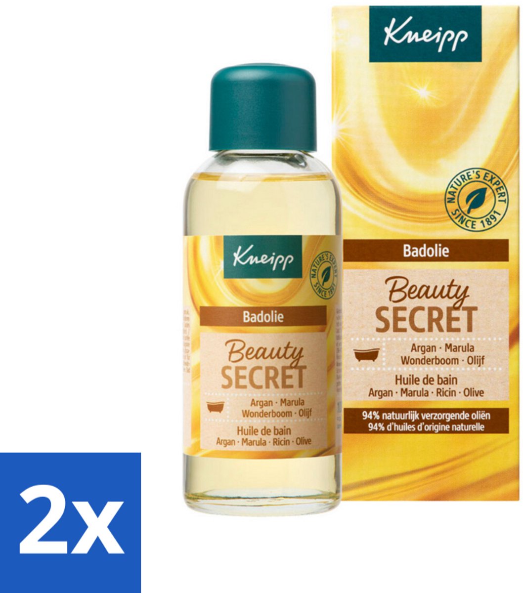 2 x Kneipp - Badolie - Beauty Secret - Voor alle huidtypen - 100 ml - Badproduct - Badolie - Huidverzorging - Argan Olie - Marula Olie