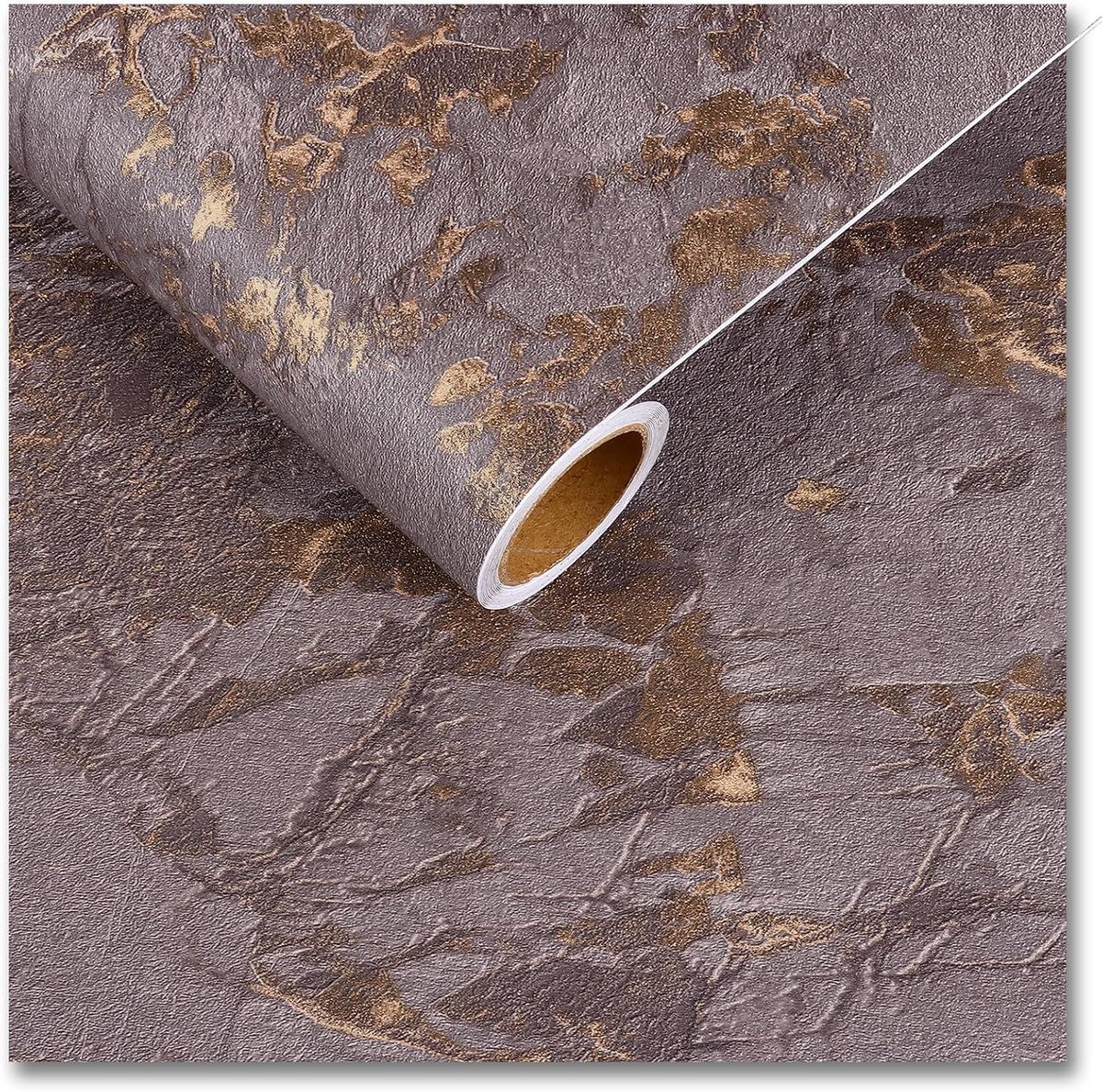 Zelfklevend marmer folie 30 x 900 cm - bruin goud mat - waterdicht - ideaal voor meubels - ShopVlot