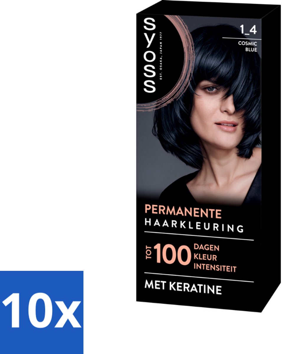 SYOSS - Coloration 1-4 Cosmic Blue - Haarverf - Grijsdekking - Vermindert Haarbreuk - Bulkverpakking - 10 stuks