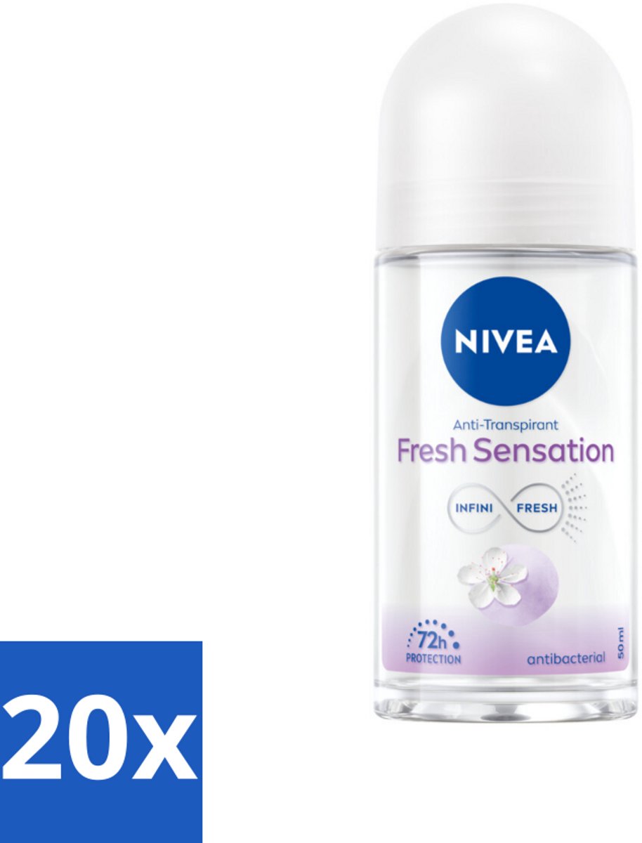 20 x NIVEA - Deodorant Roller - Frisse Sensatie - 72 Uur Anti-Transpirant - 50 ml - Deodorant Roller - Anti-Transpirant - 72 Uur Bescherming - Frisse Sensatie - Zweetbescherming