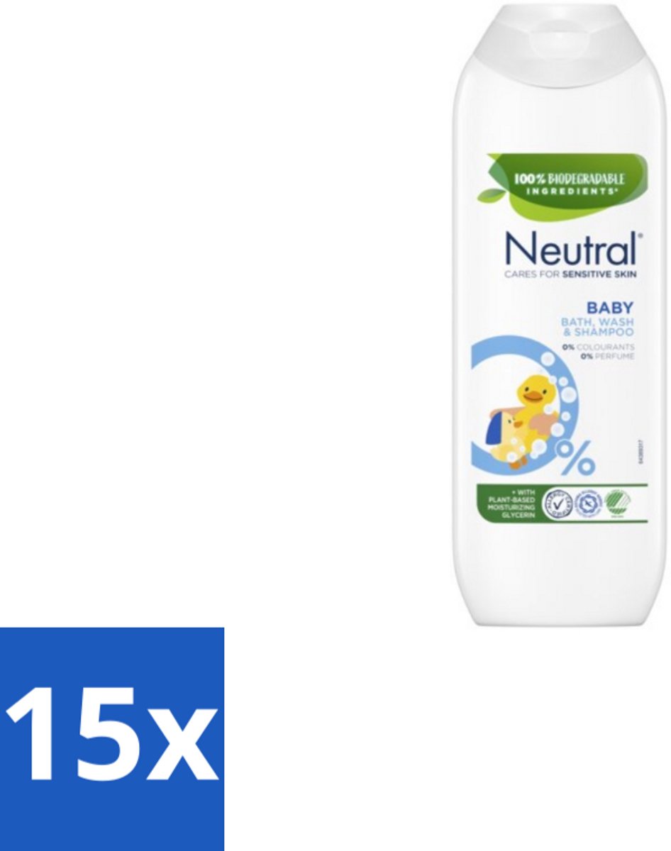 15 x Neutral - Baby Shampoo - Gevoelige huid - Parfumvrij - 250 ml - Baby Shampoo - Gevoelige Huid - Parfumvrij Shampoo - Zeepvrij Shampoo - Mild Shampoo